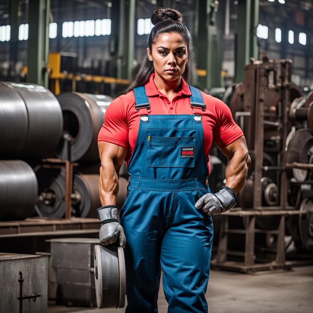 Powerful Steelworker Portrait in Photorealistic Style