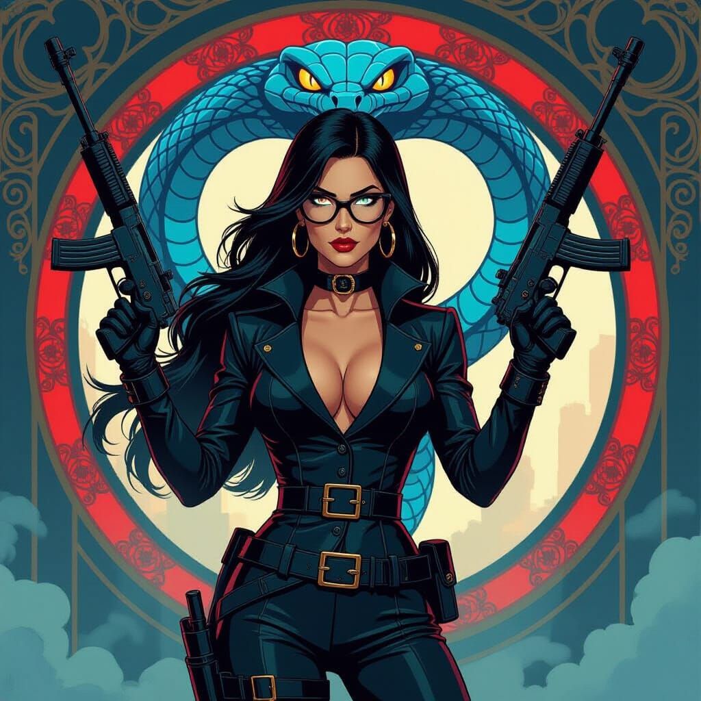 Art Nouveau Baroness with Cobra Insignia