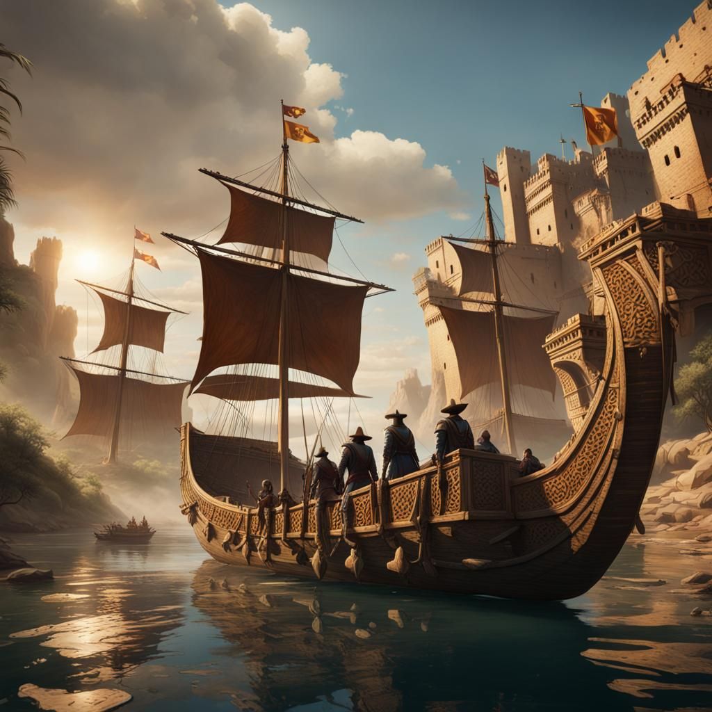 Conquistadors Search for Cibola: Detailed Matte Painting