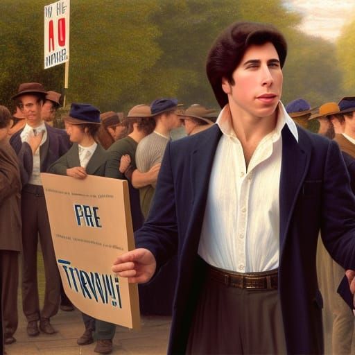 John Travolta Protests: A Renaissance Portrait
