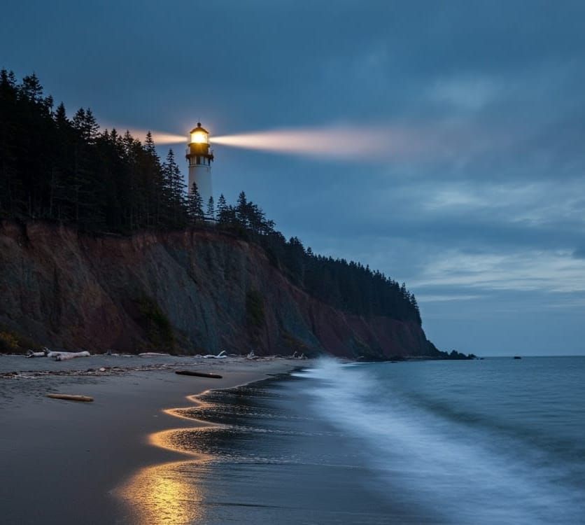 Coastal Lighthouse in Autumn