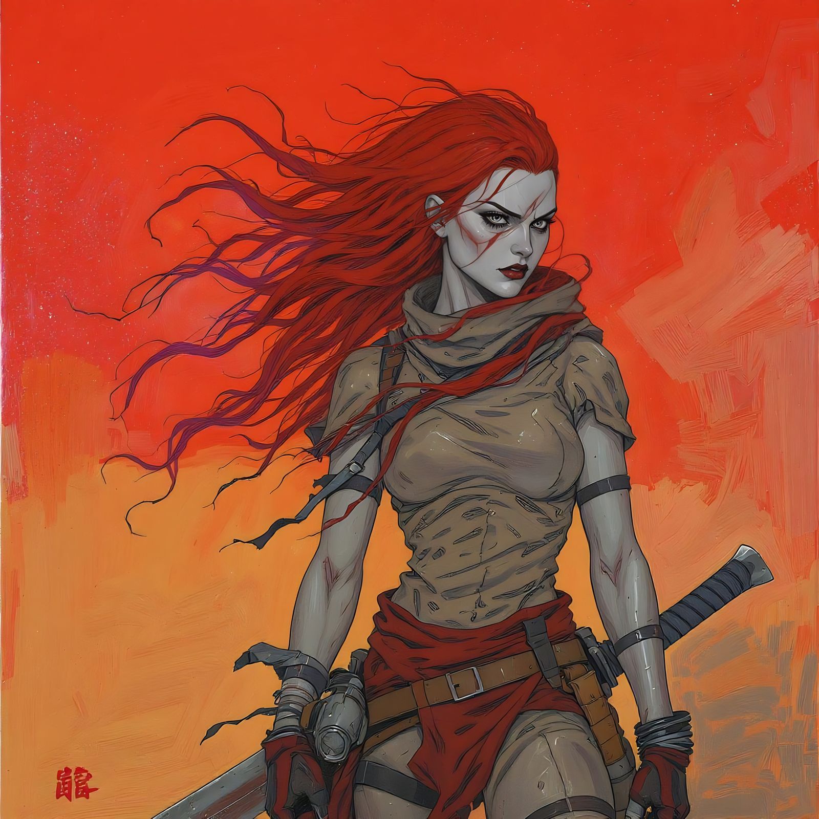 STYLE: "In the style of Jean Giraud Moebius + Greg Rutkowski + Donato Giancola