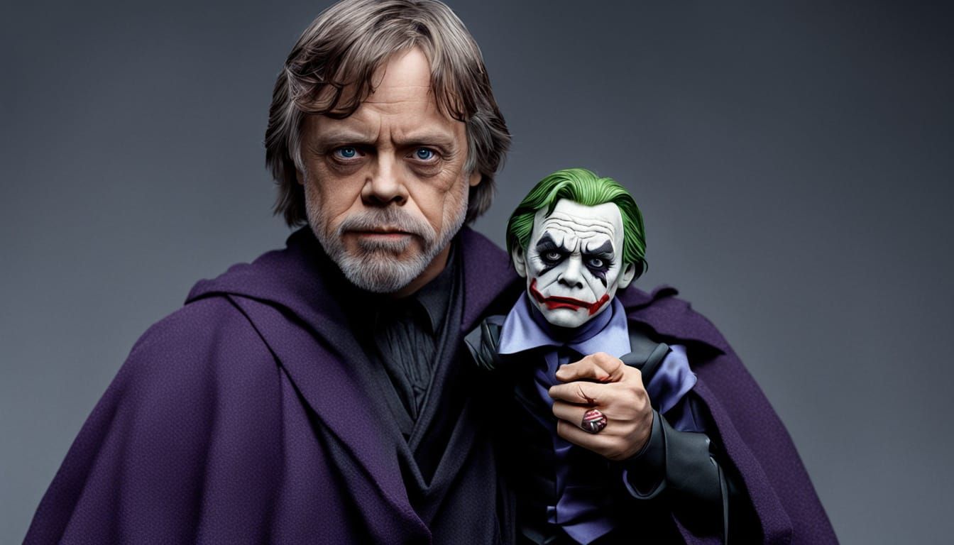 Mark Hamill as Luke Skywalker with a Rag Doll Joker