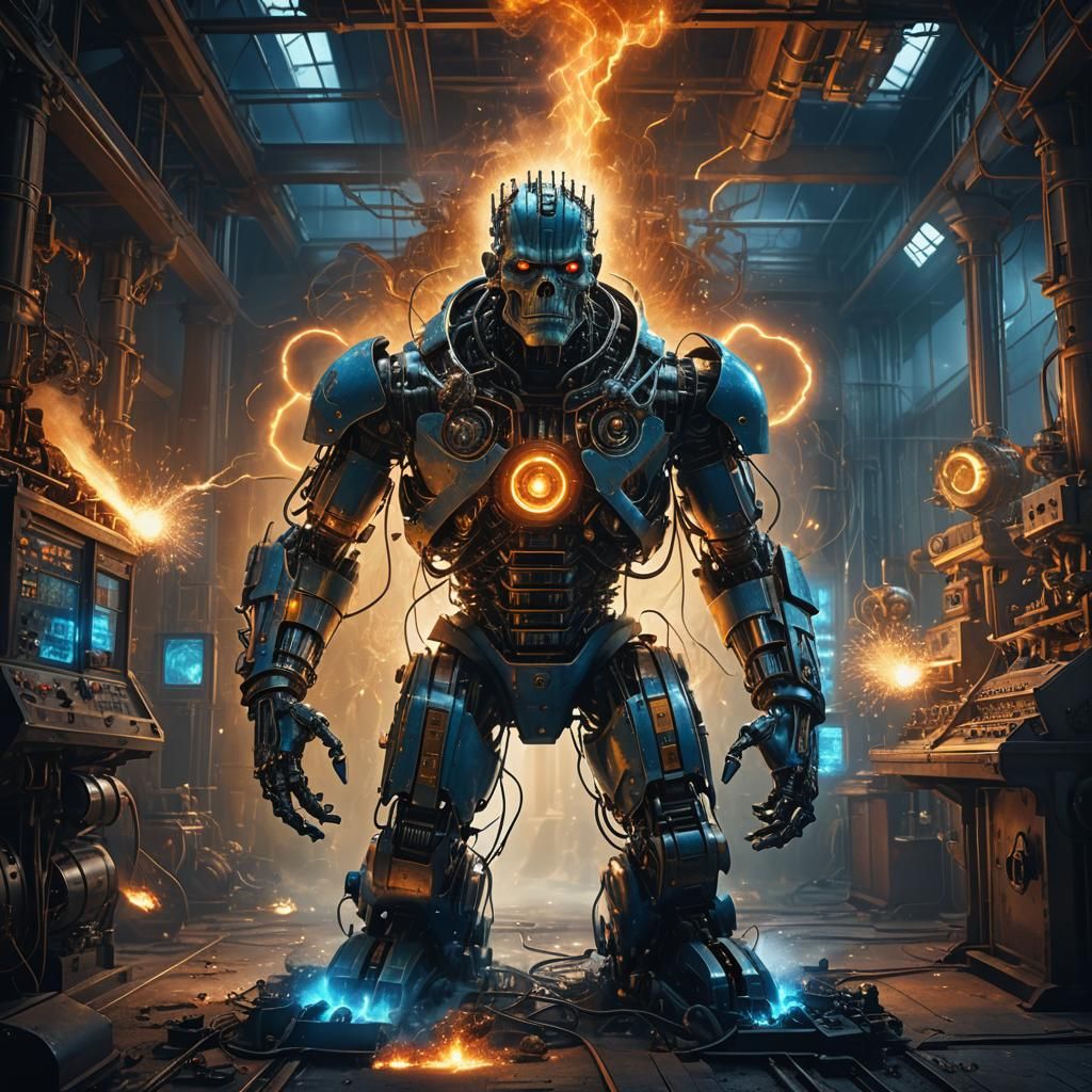 AI Awakens in Laboratory: Sci-Fi Digital Art