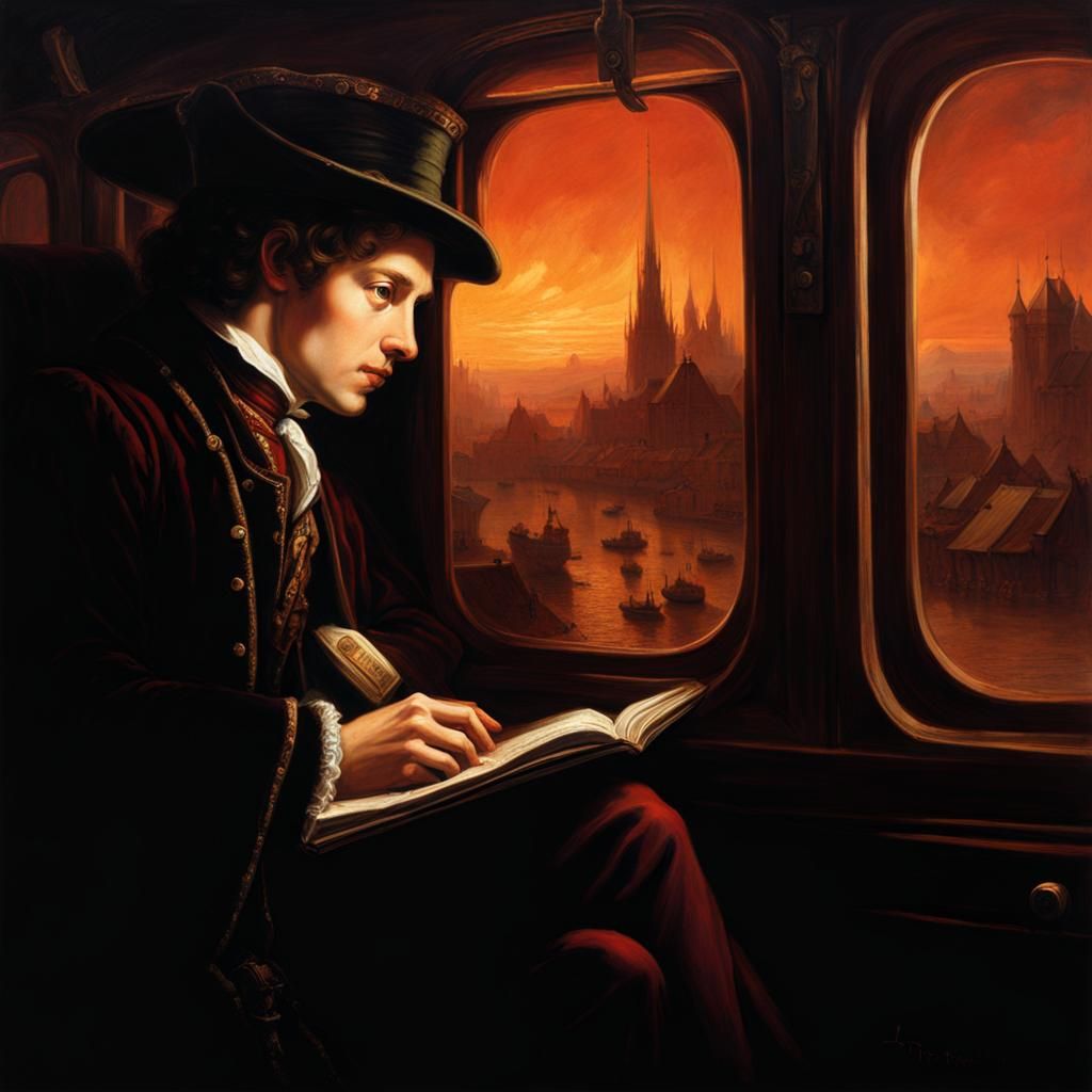 Young Man's European Train Journey: Baroque Dark Fantasy