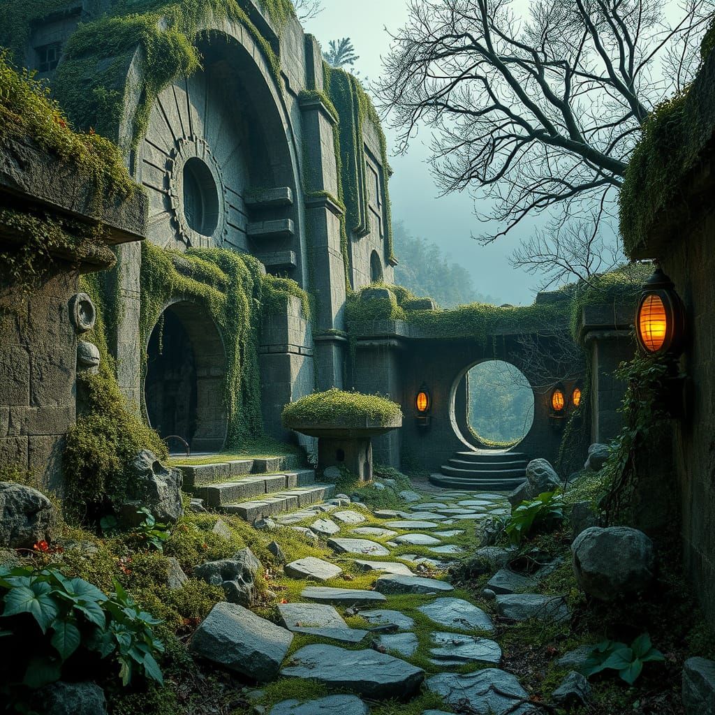 Lost Civilization Ruins Integrated into Nature