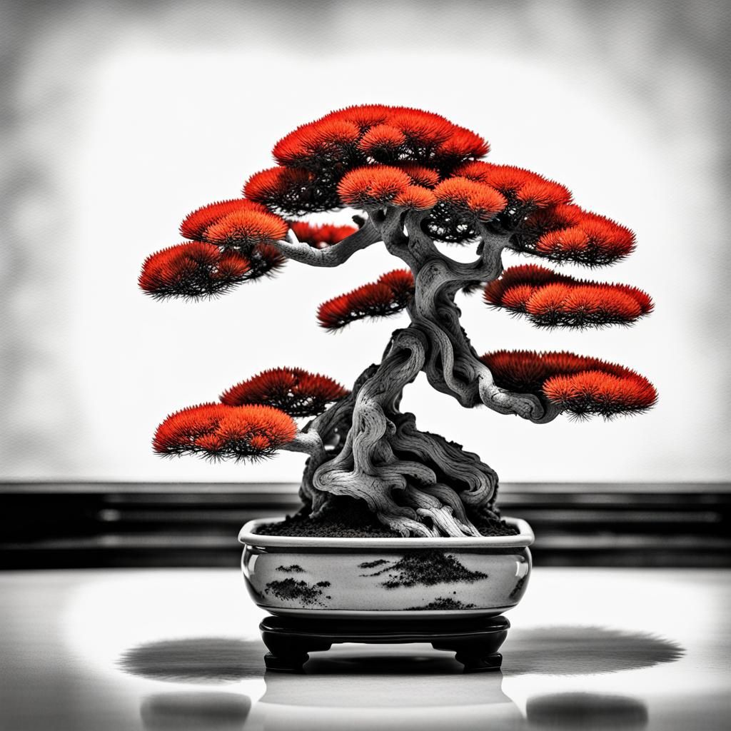 Small Bonsai Tree in Selective Color