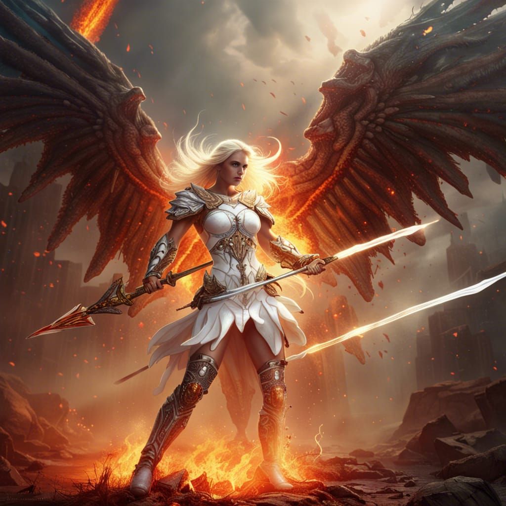 Angel Auriel Battles Demon at Hellgate