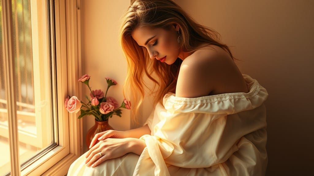 Golden Dawn Contemplation in Soft Morning Light