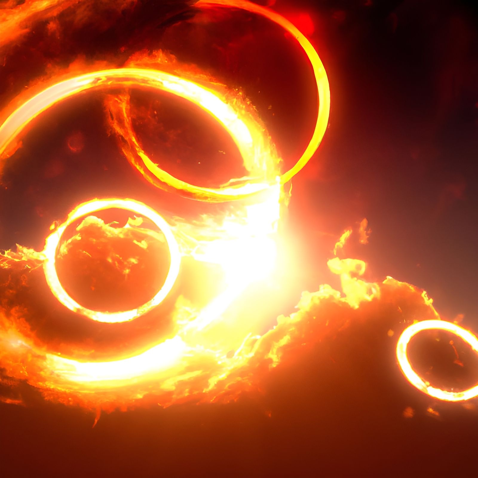 Rings of Fire in the Sky: Surreal Digital Art