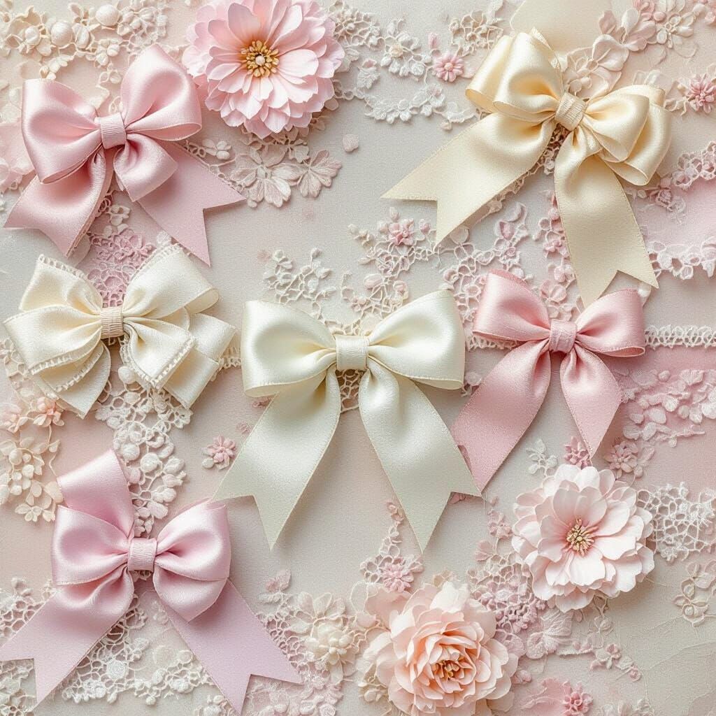 Coquette Aesthetic Wallpaper With Ribbons and Bows