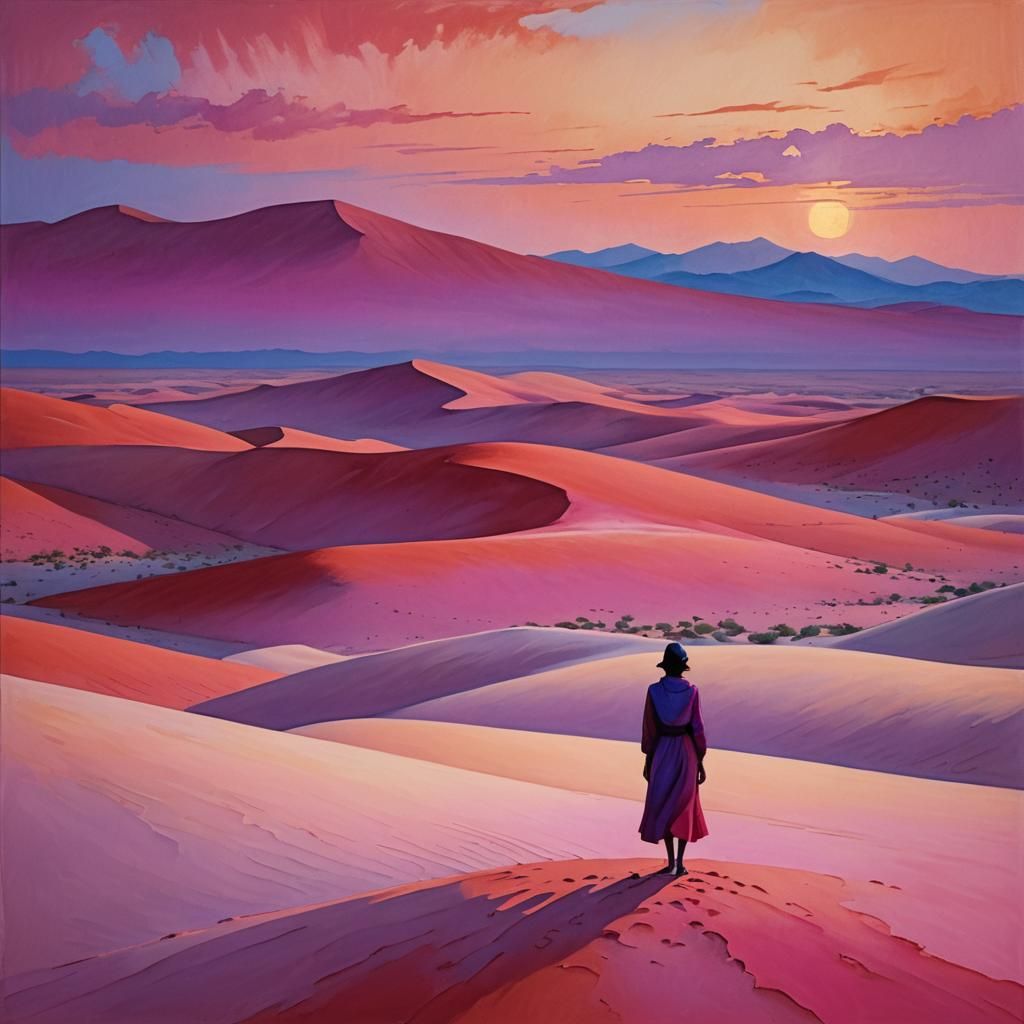 Desert Silhouette: Sunset in Rothko-esque Color Fields