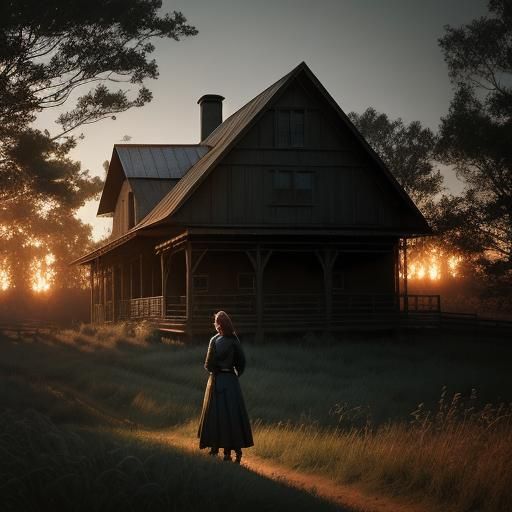 Cinematic Portrait of Woman on Rural Property