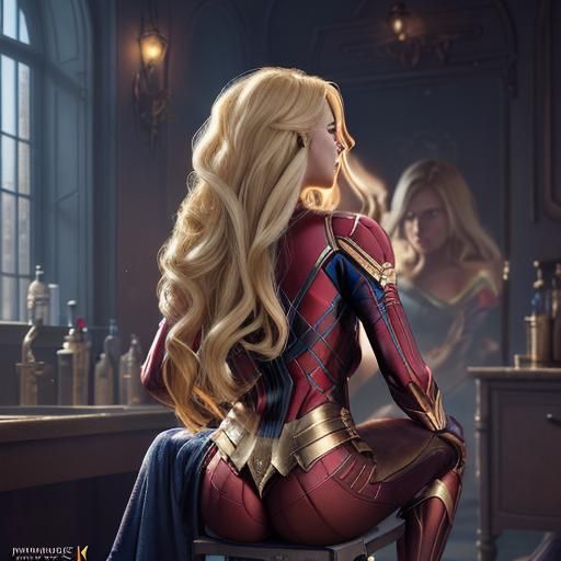 Rapunzel Head Shaving at Salon in Digital Art