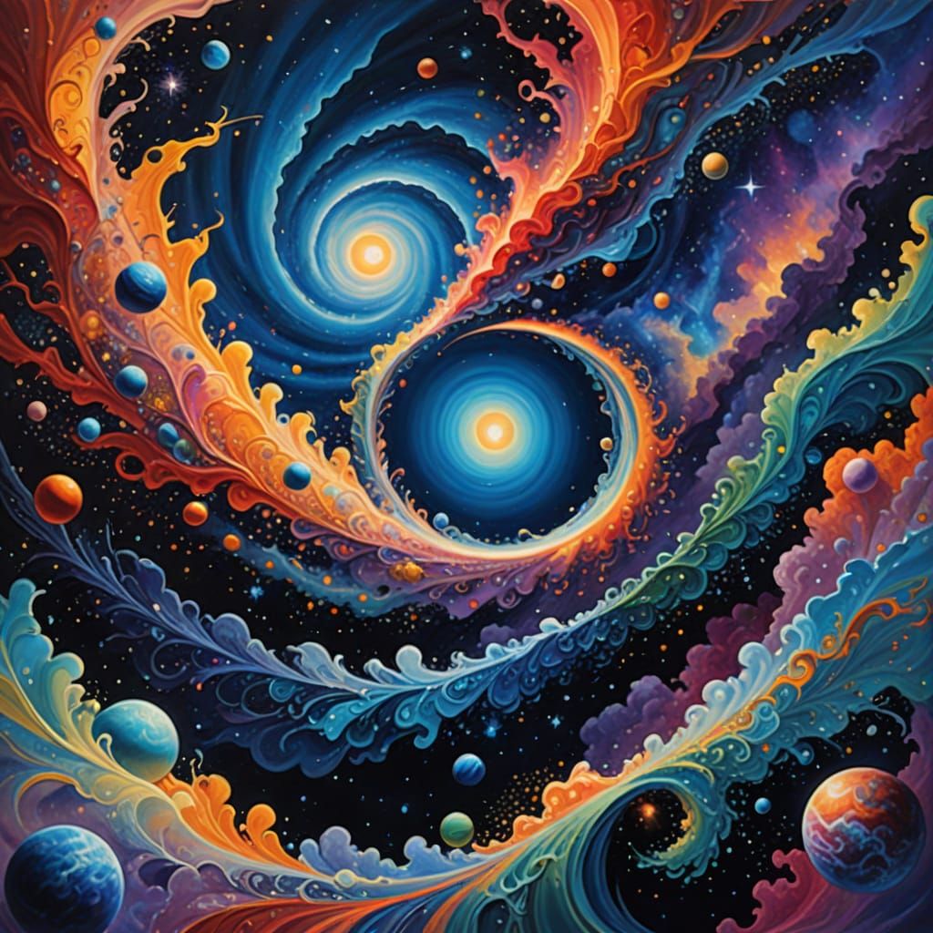 Surreal Oil Painting of Evolving Thoughts