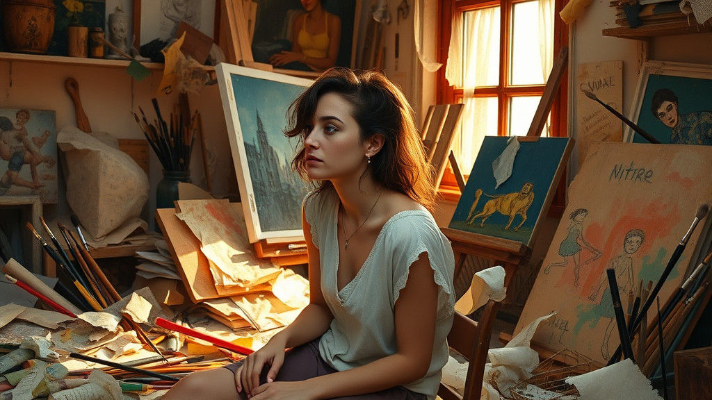 Artist in Studio, Expressionist Painting Style