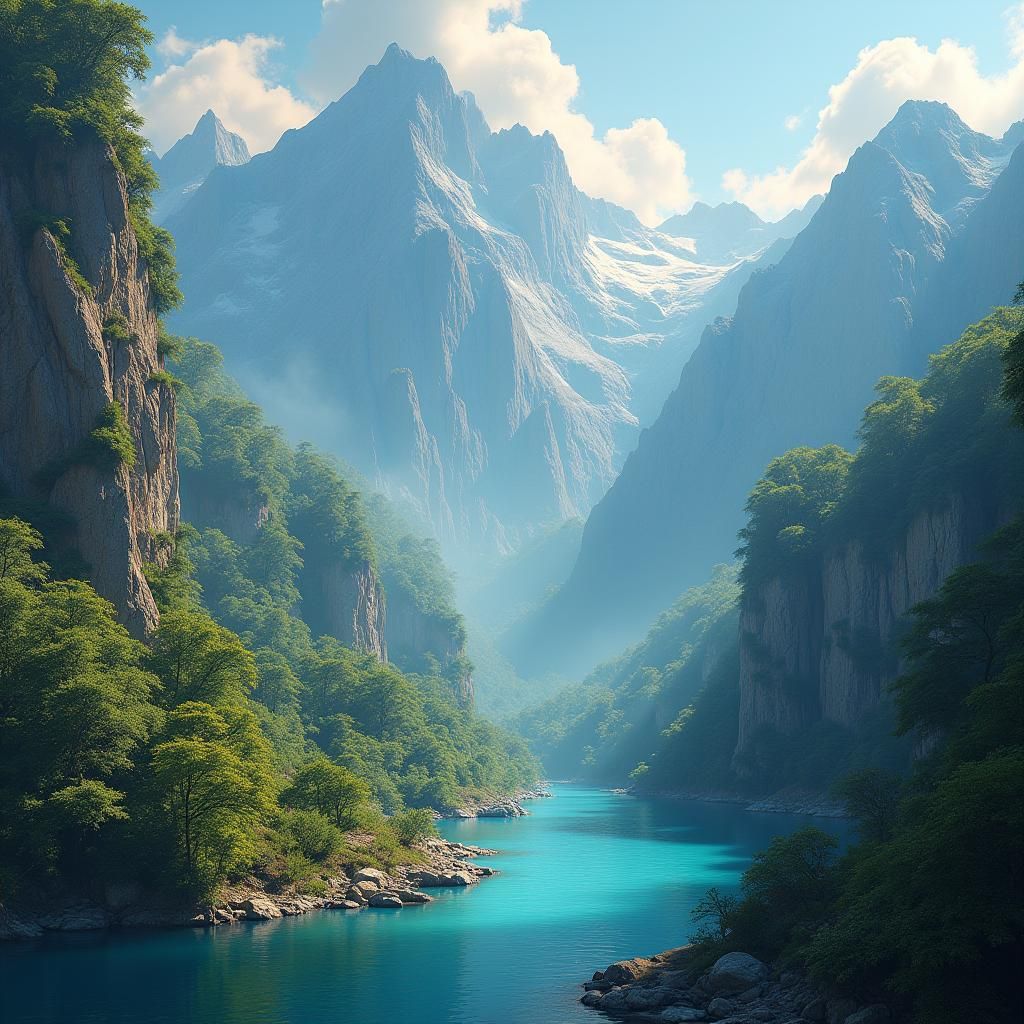 Ethereal Landscapes: Mystical Mountains and Lush Forests