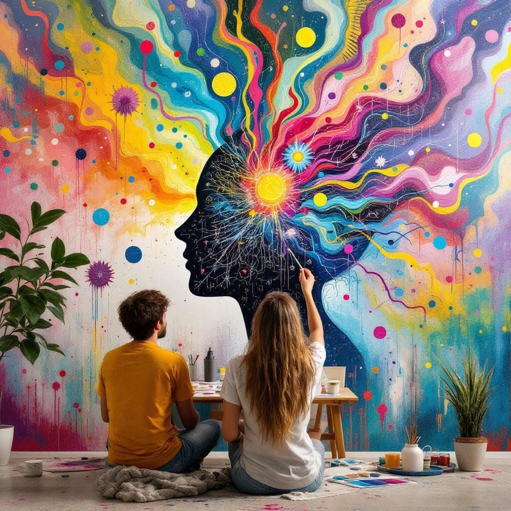 Chaotic Mind Mural Painted by Young Woman