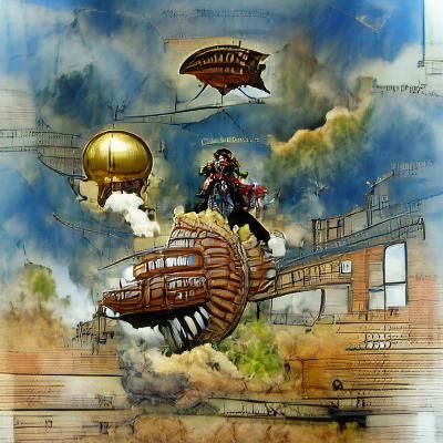 Steampunk Airship Adventure in the Sky