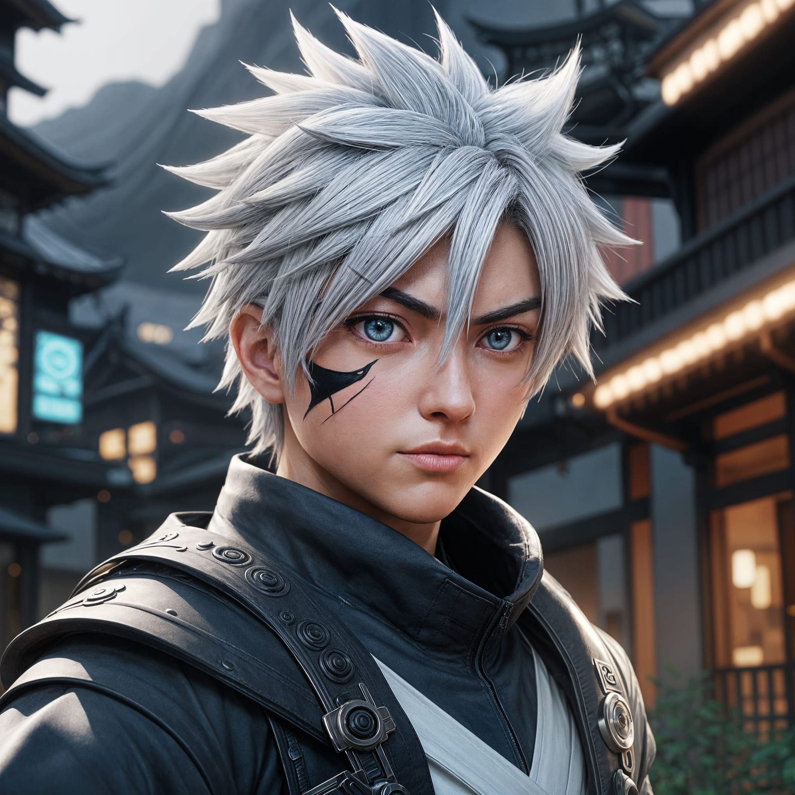 Kakashi's Intense Sharingan Glows with Cinematic Light