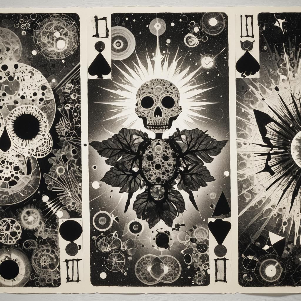 Abstract Photogram Radiating Light, in Avant-Garde Style