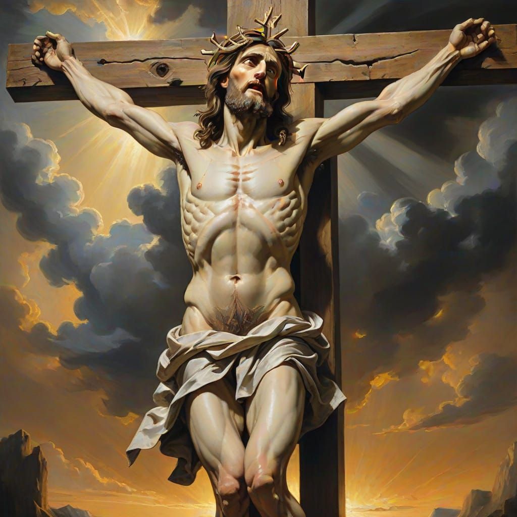 Christ on the Cross, in Baroque Style
