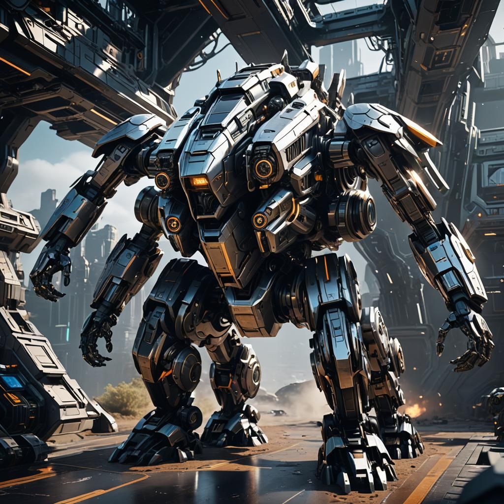 Futuristic Spacecraft with Intricate Mech Details in 8K