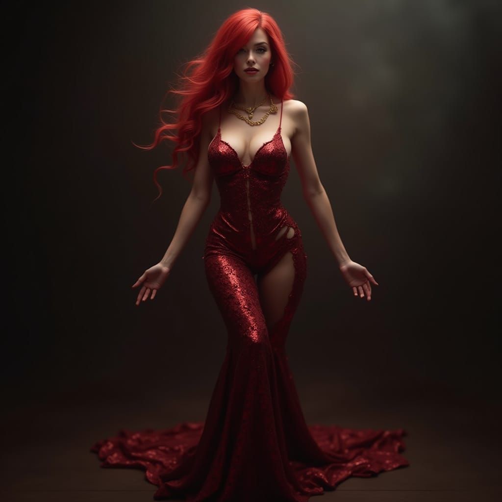 Jessica Rabbit Full Body View in Hyperrealistic Style