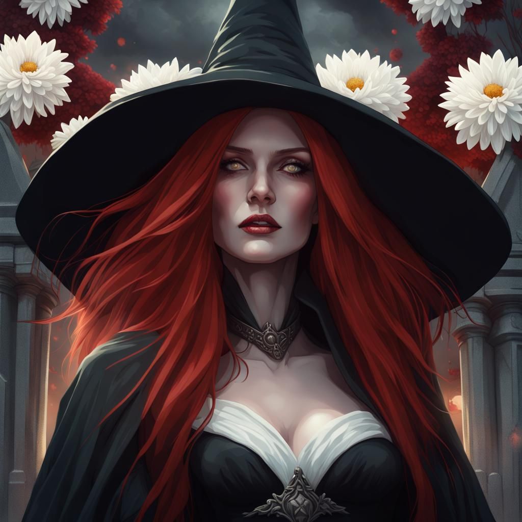 Gothic Witch Queen Portrait in Dark Fantasy Style