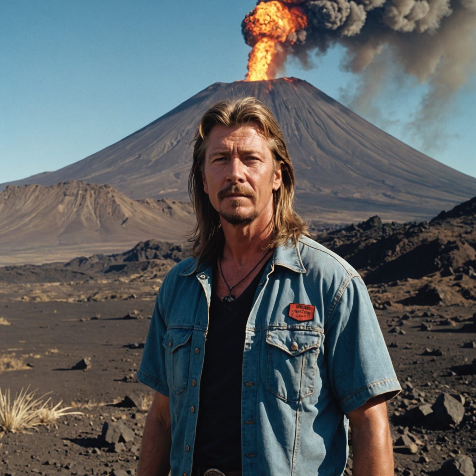 Joe Dirt and the Volcano: Cinematic Film Still