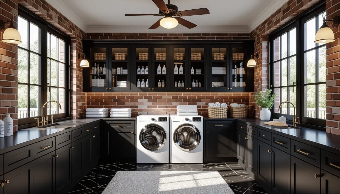 Victorian Laundry Room with Glass Walls