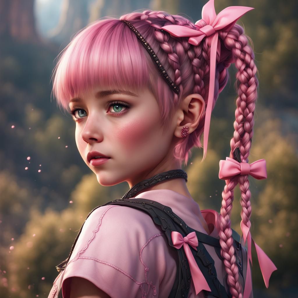 Girly Boy with Braided Hair: Fantasy Art
