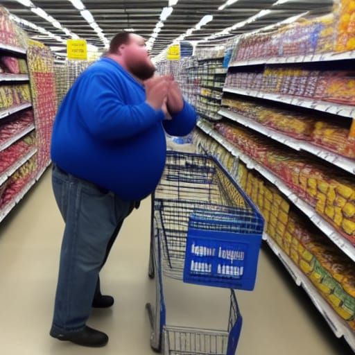 Distressed Shopper Crying in Walmart Store