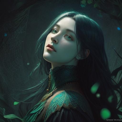 Intricate Spider Web Veiling Earth: Dark Fantasy Art