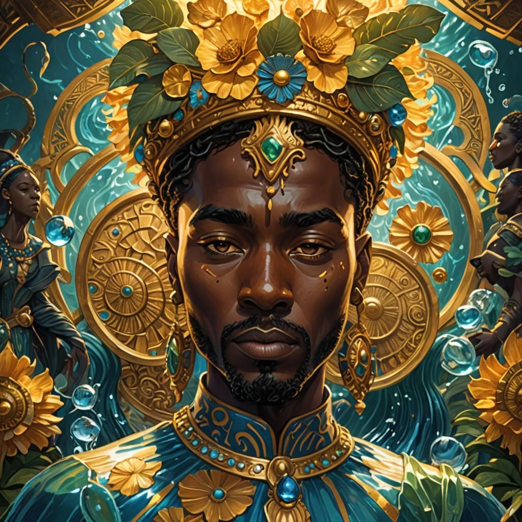African King and Queen: Fantasy Art Nouveau Painting
