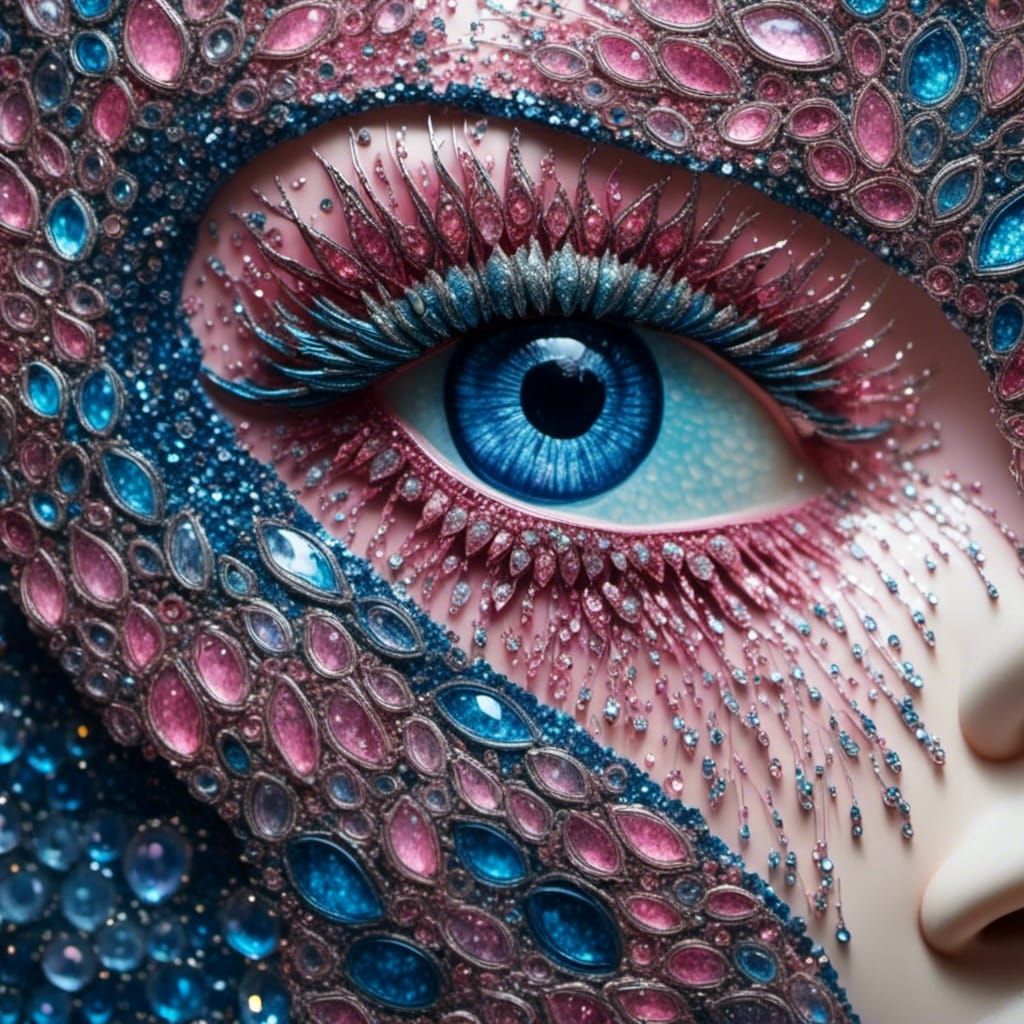 Glittering Eye Scales in Surreal Style