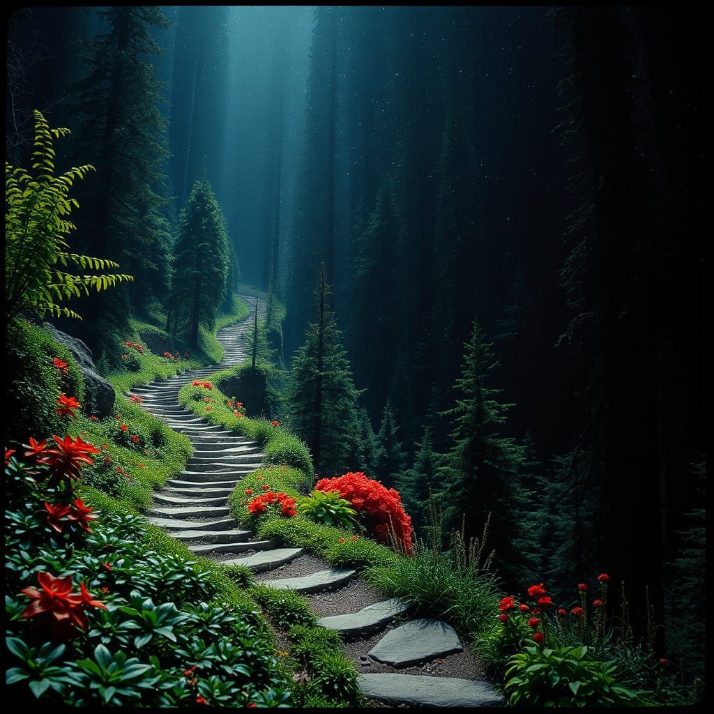 Cosmic Hiking Trail: A Surreal Journey Through Space