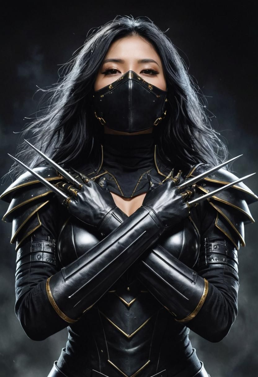 Armored Asian Woman with Metal Claws