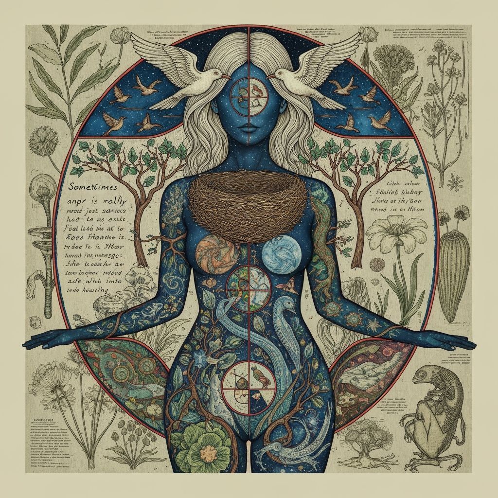 Ethereal Woman: Nature's Reflection in Dreamlike Concept Art