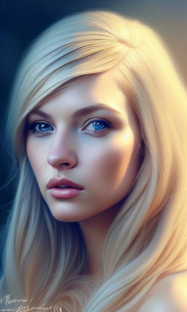 Photorealistic Portrait of a Beautiful Blonde Woman