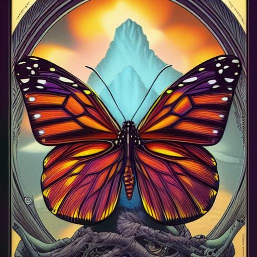 Butterfly in Comic Book Art Style