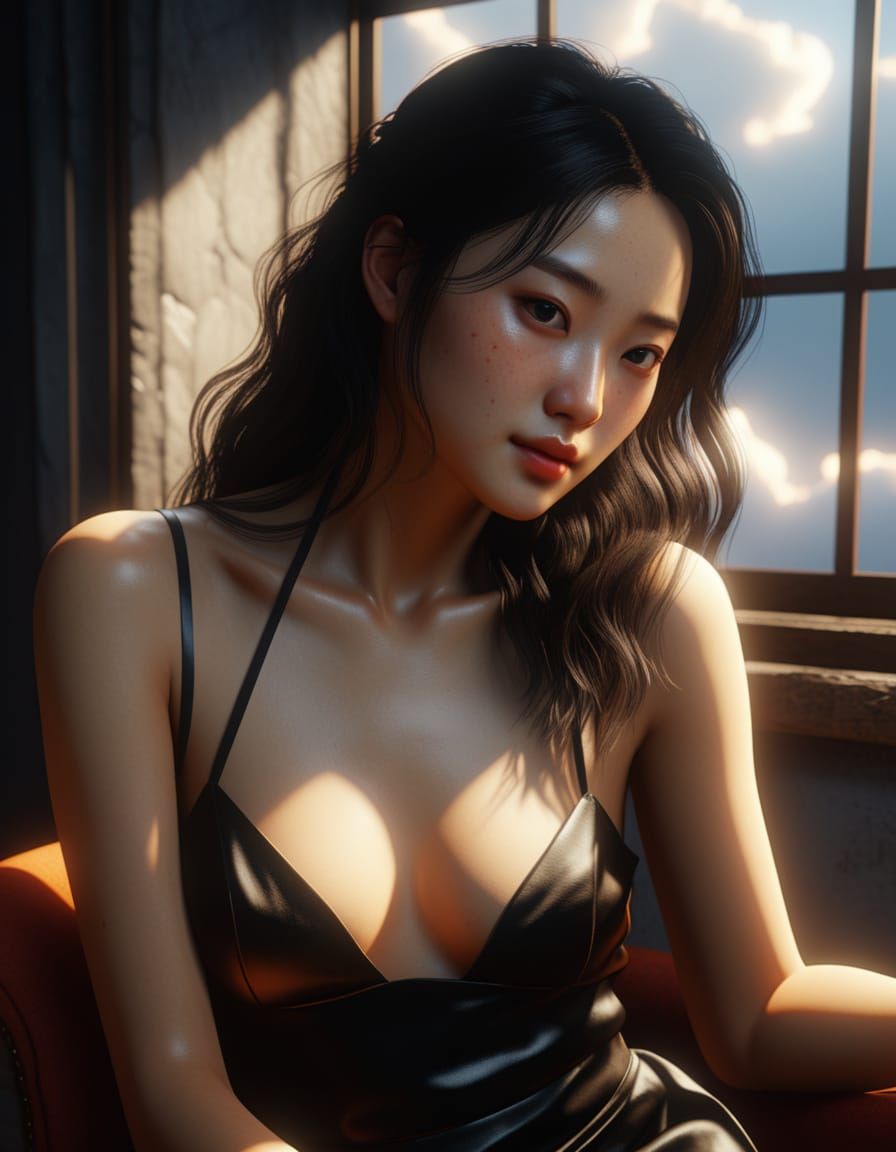 Ethereal Korean Beauty in Renaissance Chiaroscuro