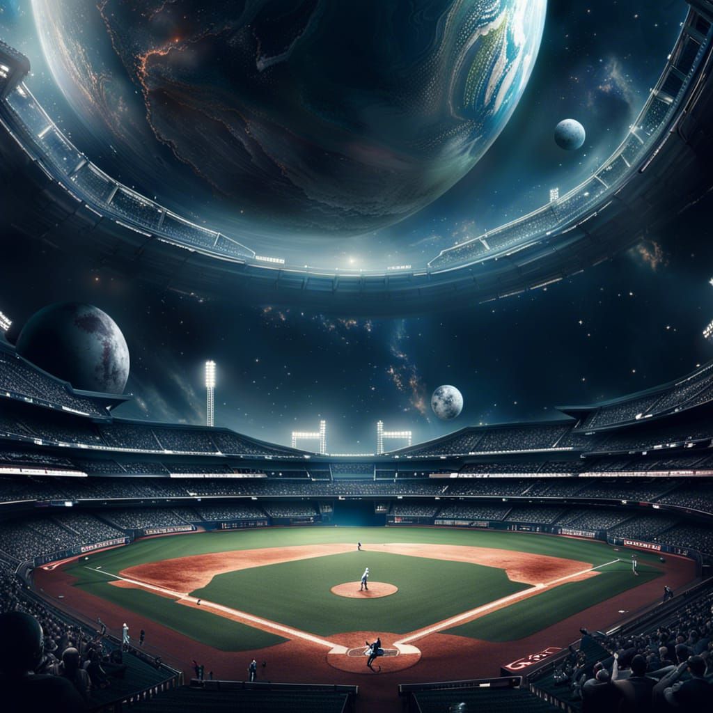 Epic Space Baseball Game Between Worlds