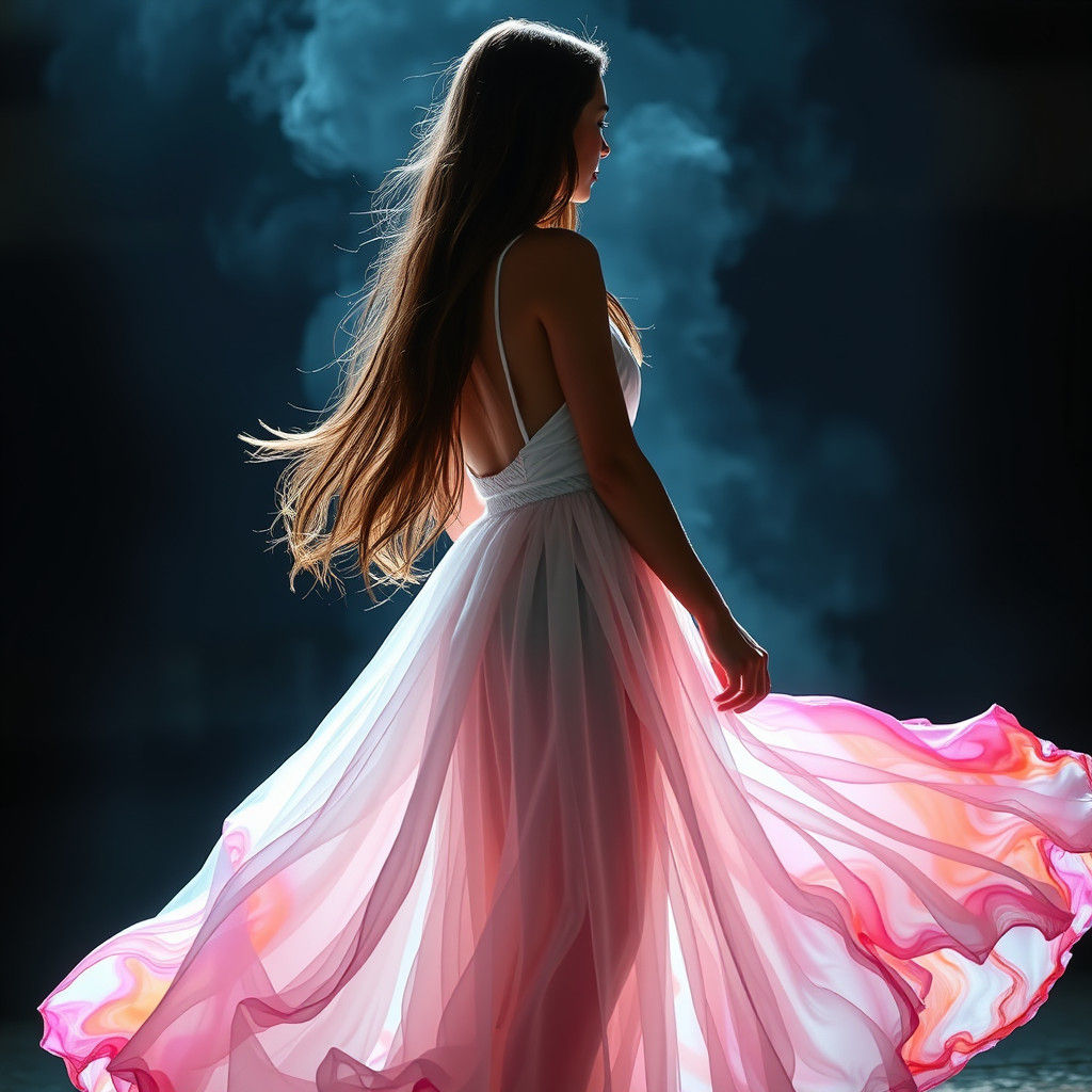 Woman Engulfed in Paint: Hyperrealistic Art