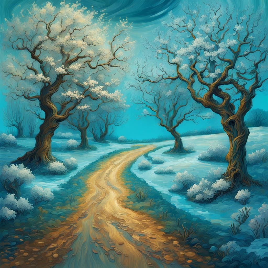 Life's Journey Through Seasons, Van Gogh Style
