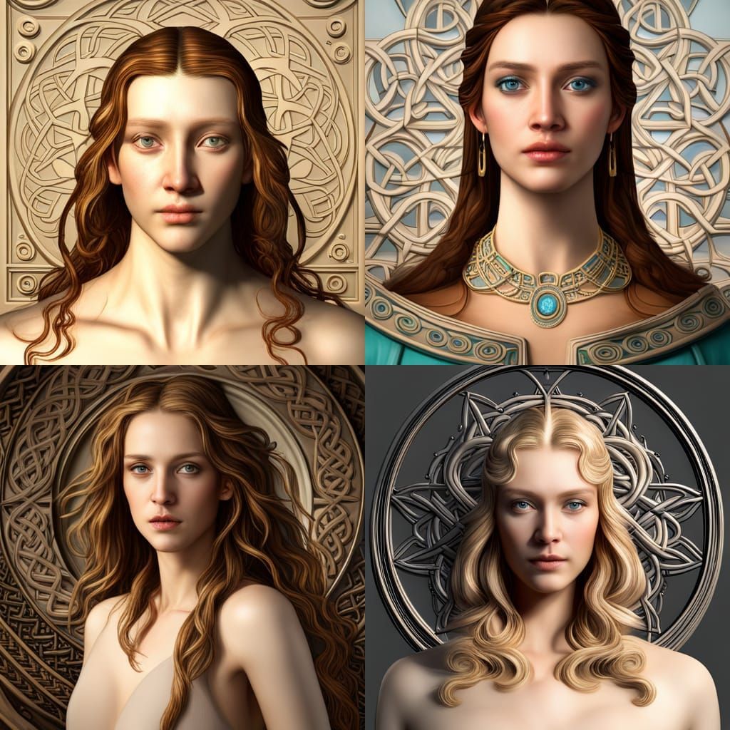 Vitruvian Woman: Hyperdetailed 3D Rendering in Da Vinci Styl...