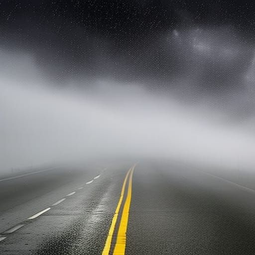 Ominous Morning Rain Over Deserted Cityscape