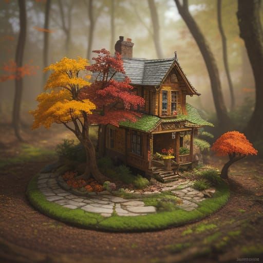 Intricately Detailed Miniature Autumn Worlds