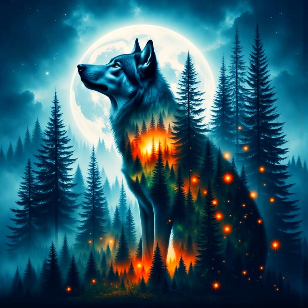 Lone Wolf Enchants Ethereal Twilight Forest