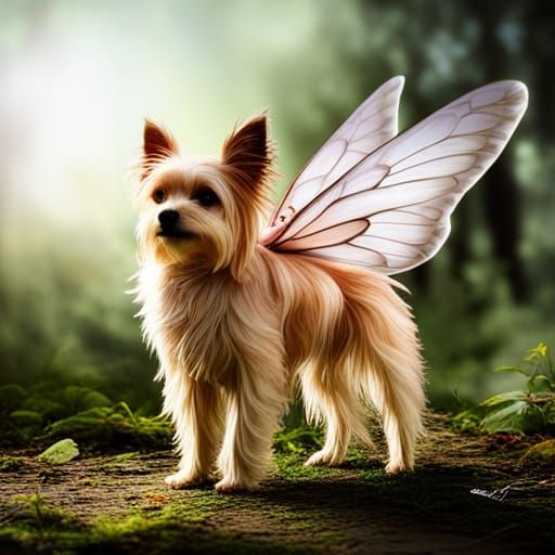Detailed Dog Fairy in Cinematic Composition
